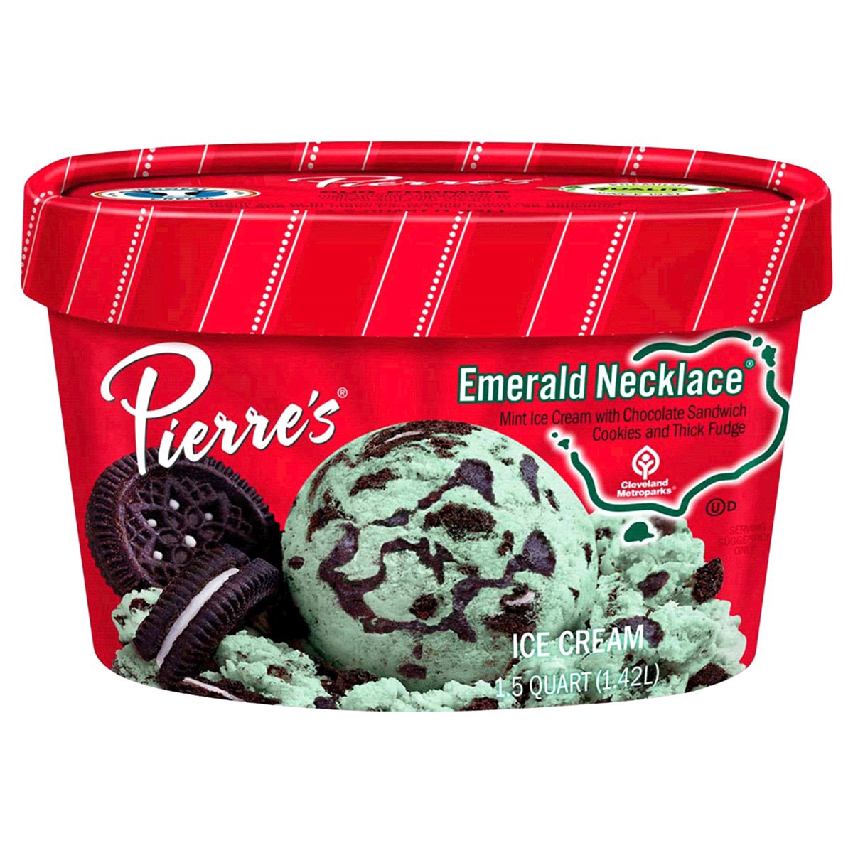 slide 1 of 9, Pierre's Pierres Emerald Necklace Ice Cream, 48 fl oz