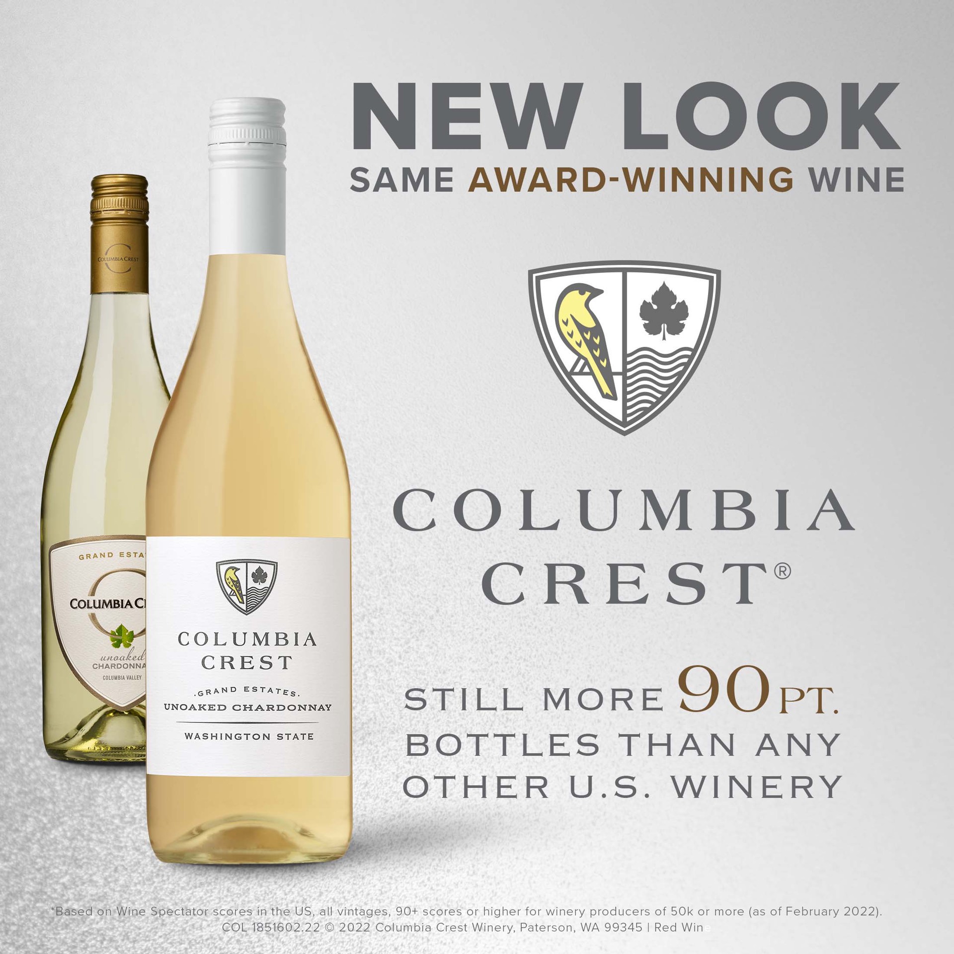 slide 7 of 7, Columbia Crest Grand Estates Unoaked Chardonnay, White Wine, 750 mL Bottle, 750 ml