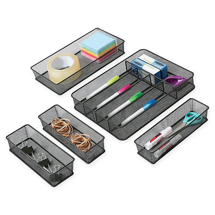 slide 1 of 2, Seville Classics Mesh Drawer Organizer, 5 ct