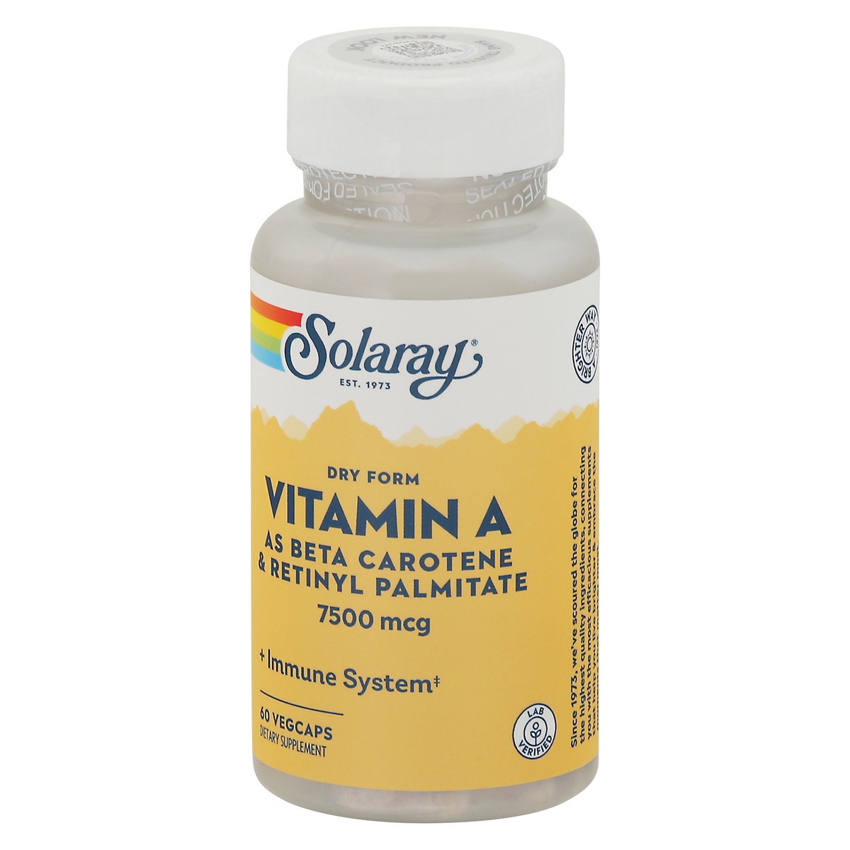 slide 3 of 9, Solaray Dry Form Vitamin A 7500 Mcg, 60 ct