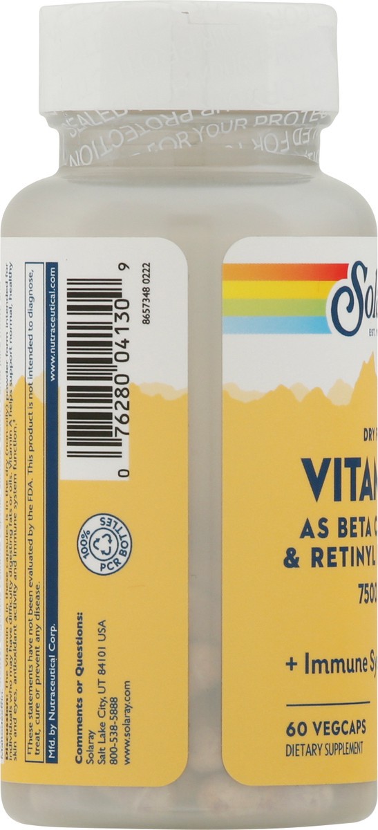 slide 7 of 9, Solaray Dry Form Vitamin A 7500 Mcg, 60 ct