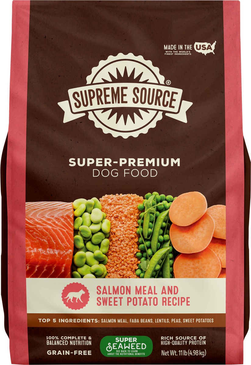 slide 3 of 3, Supreme Source Grain-Free Super-Premium Salmon Meal and Sweet Potato Recipe Dog Food 11 lb, 11 lb