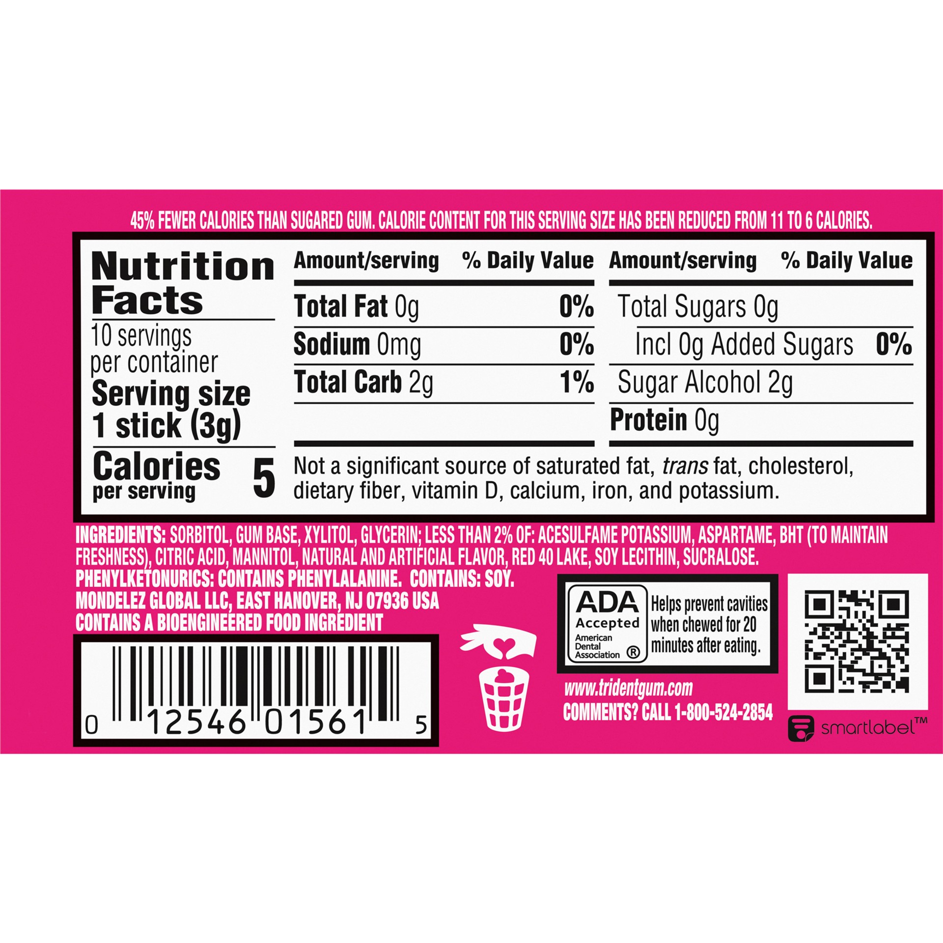 slide 3 of 5, Trident Mega Bubblegum Sugar Free Gum, 10 Pieces - 0.07 lb, 0.07 lb