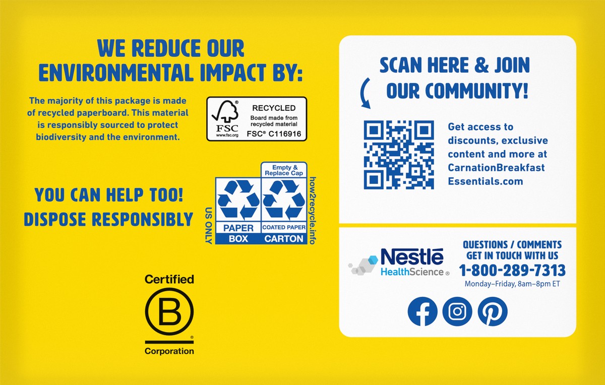 slide 9 of 9, Carnation Breakfast Essentials Creamy Strawberry Nutritional Drink 6 - 8 fl oz Cartons, 1.5 qt