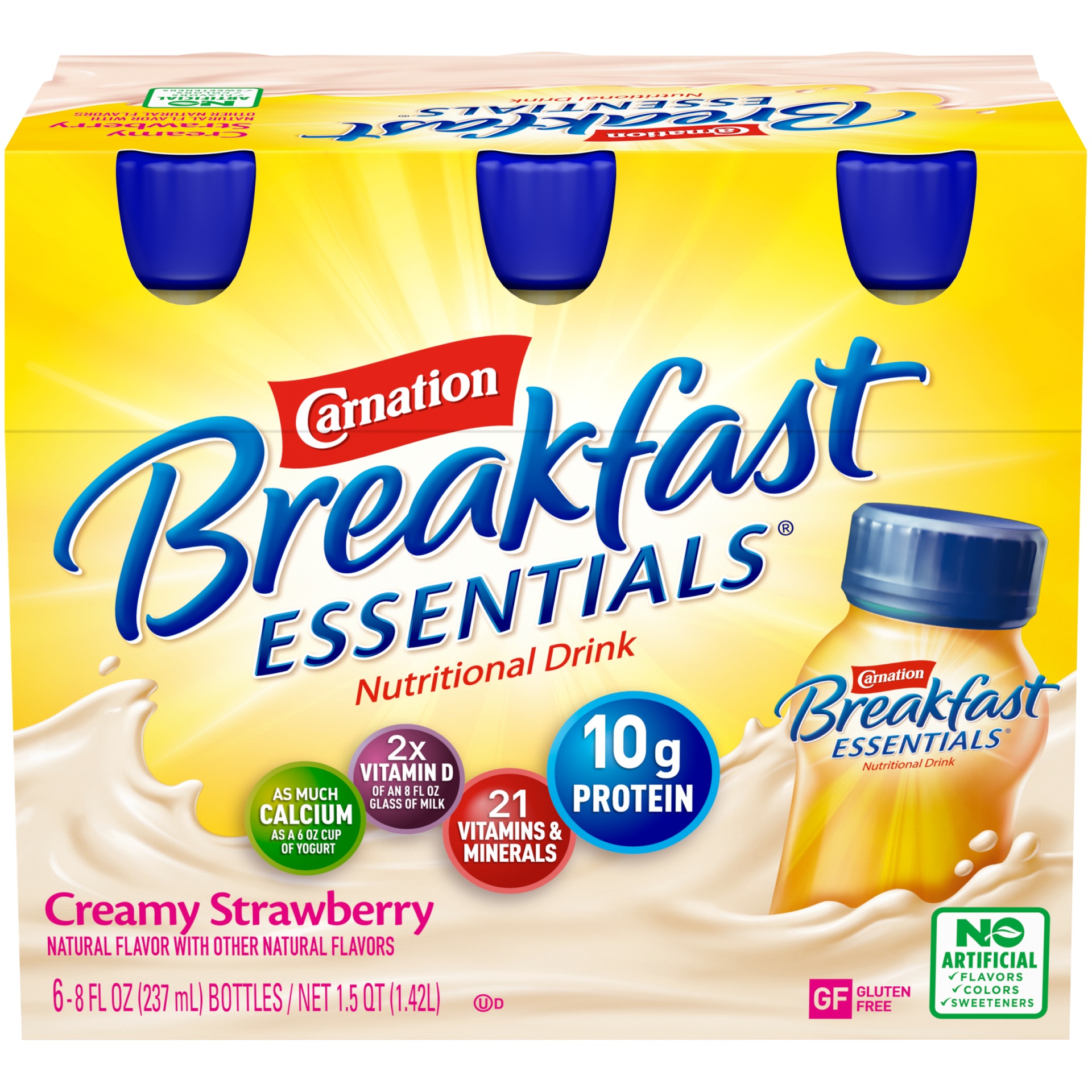 slide 1 of 3, Carnation Breakfast Essentials Creamy Strawberry, 6 ct; 8 fl oz