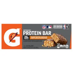 Gatorade Protein Bar Peanut Butter Chocolate 2.8 Oz 12 Count
