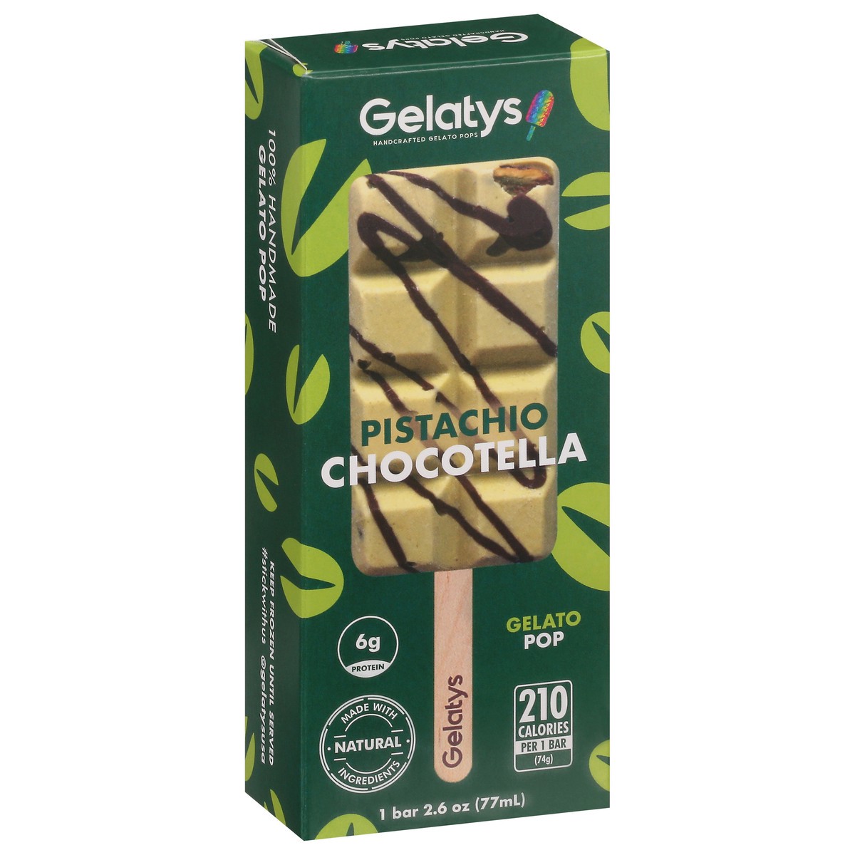 slide 9 of 9, Gelatys Handcrafted Gelato Pop - Pistachio Chocotella, 2.10 fl oz