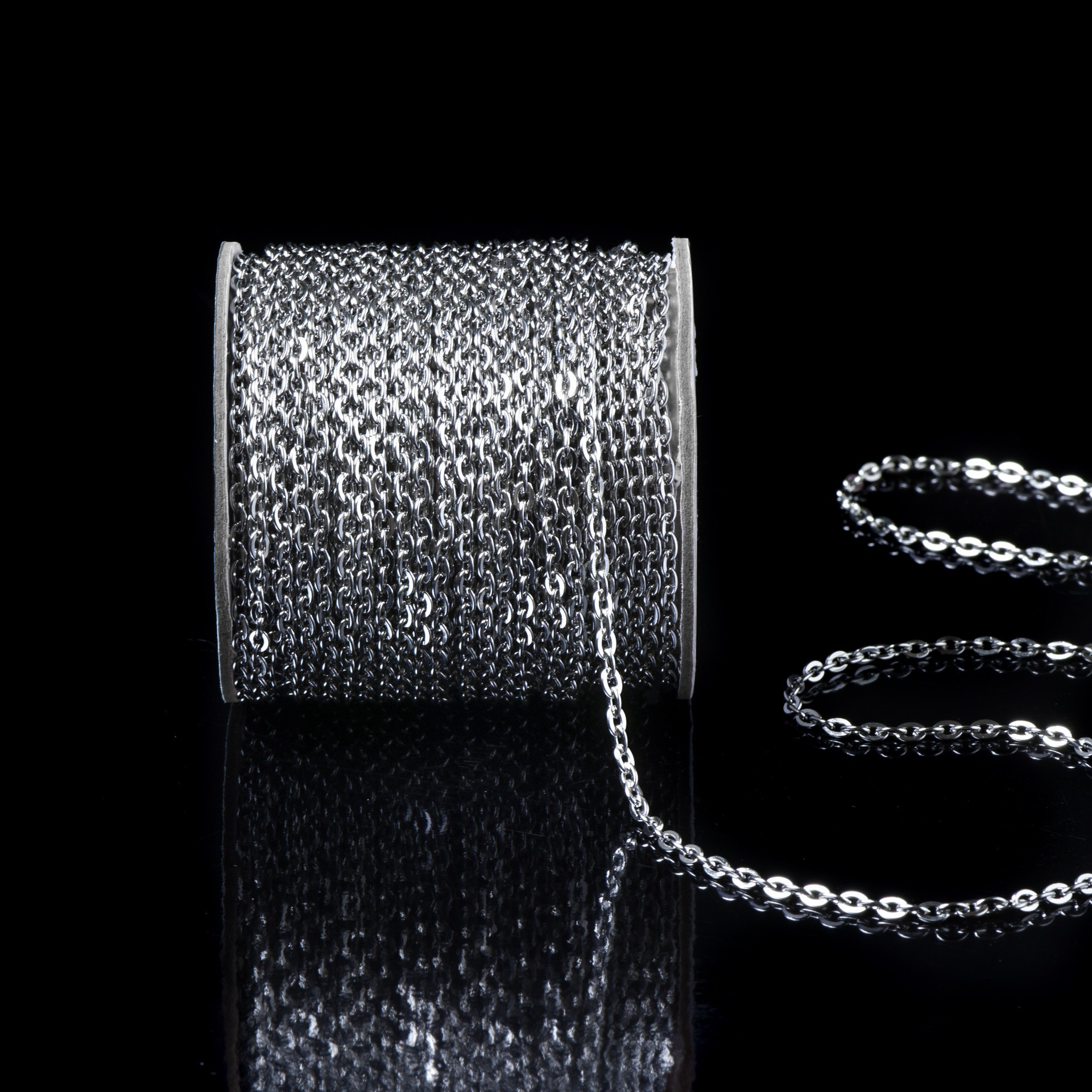 slide 3 of 3, 2.9mm Stainless Steel Cable Chain Spool, 9.4yd. By Bead Landing, 2.9mm