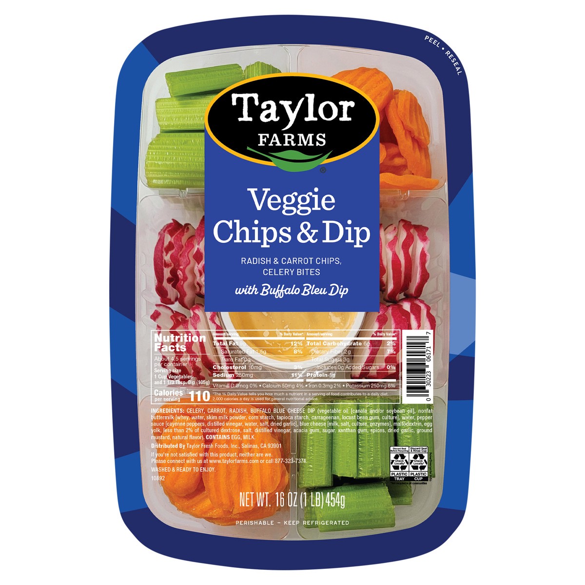 slide 7 of 7, Taylor Farms Veggie Chips & Dip Vegetable Tray, 16 oz