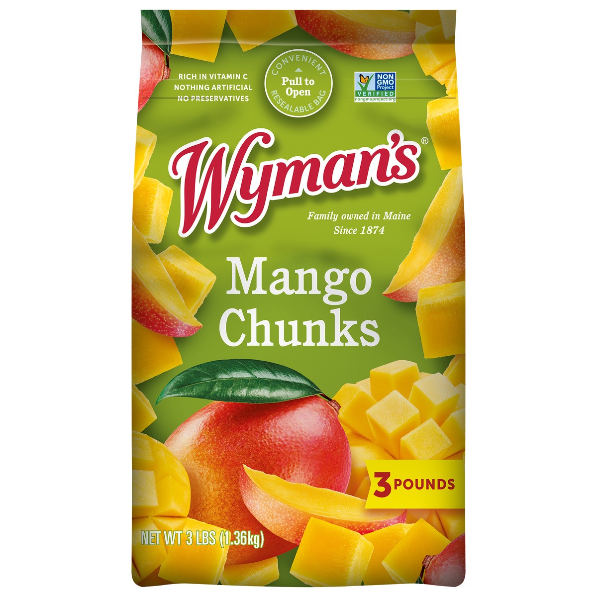 slide 1 of 7, Wyman's Mango Chunks 3 lb, 3 lb