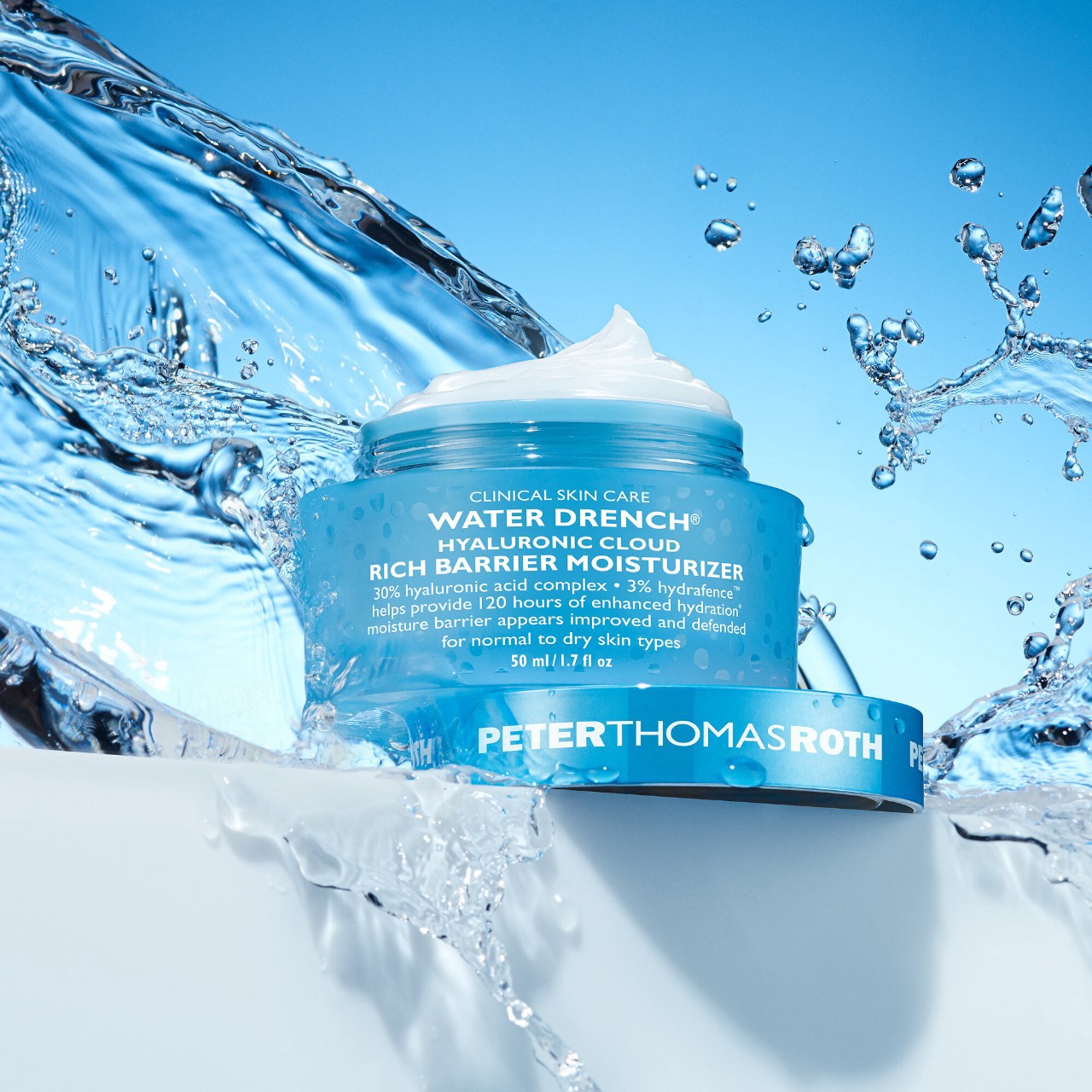 slide 9 of 9, Peter Thomas Roth Water Drench® Hyaluronic Cloud Rich Barrier Moisturizer 1.7 oz / 50 mL,