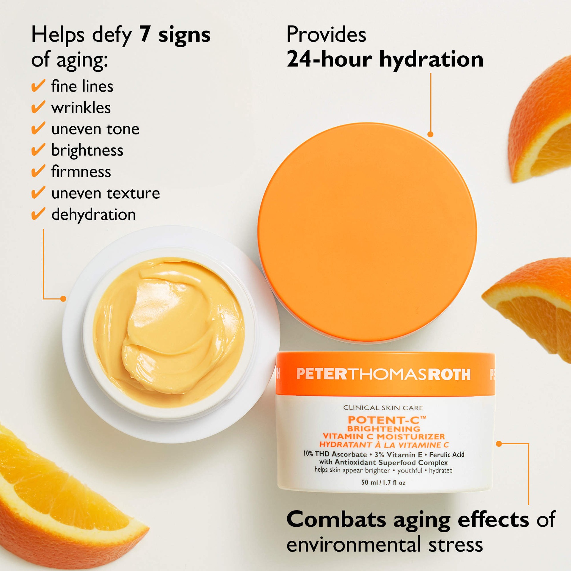 slide 5 of 6, Peter Thomas Roth Potent-C Brightening Vitamin C Moisturizer 1.7 oz / 50 mL,