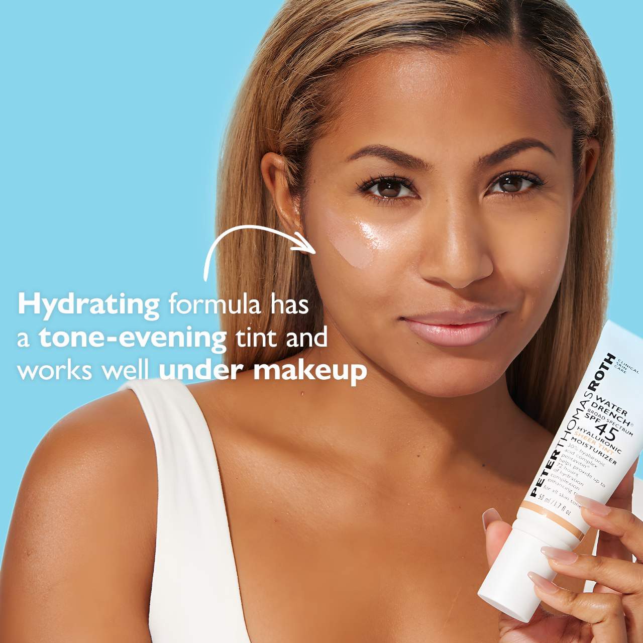 slide 4 of 6, Peter Thomas Roth Water Drench® Hyaluronic Cloud Sheer Tint Moisturizer Broad Spectrum Sunscreen SPF 45 1.7 oz, 