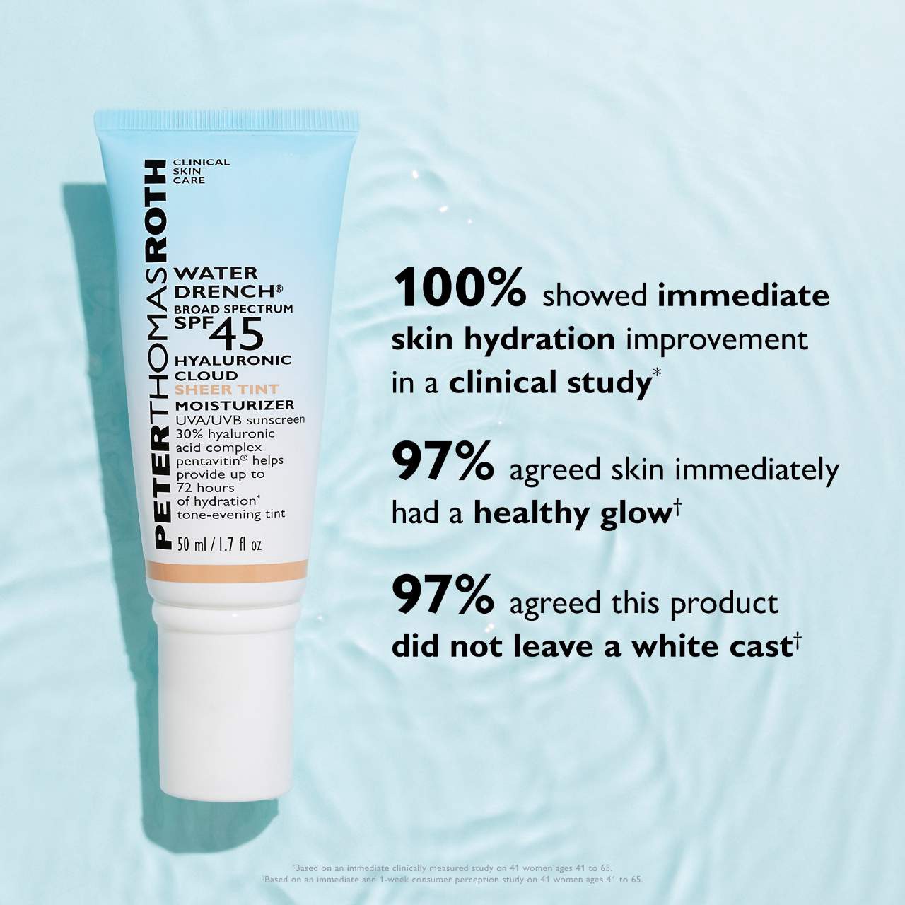 slide 5 of 6, Peter Thomas Roth Water Drench® Hyaluronic Cloud Sheer Tint Moisturizer Broad Spectrum Sunscreen SPF 45 1.7 oz, 