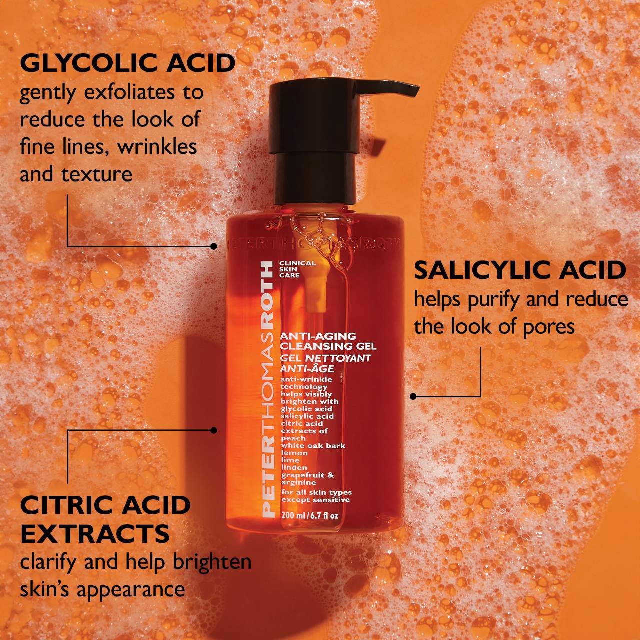 slide 3 of 6, Peter Thomas Roth Anti-aging Cleansing Gel 6.7 oz / 200 ml, 