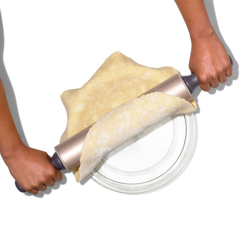 slide 4 of 6, OXO Non Stick Rolling Pin: Stainless Steel, Dishwasher-Safe, 18.5" Length, Handled for Baking, 1 ct