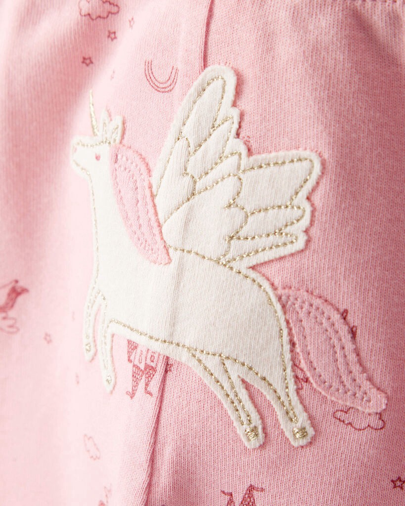 slide 2 of 5, Carter's Carters Baby Girl 3-Piece Unicorn Star Print Cotton Long-Sleeve Bodysuit & Pant Set - Pink/White Pink/White 9M, 3 pc