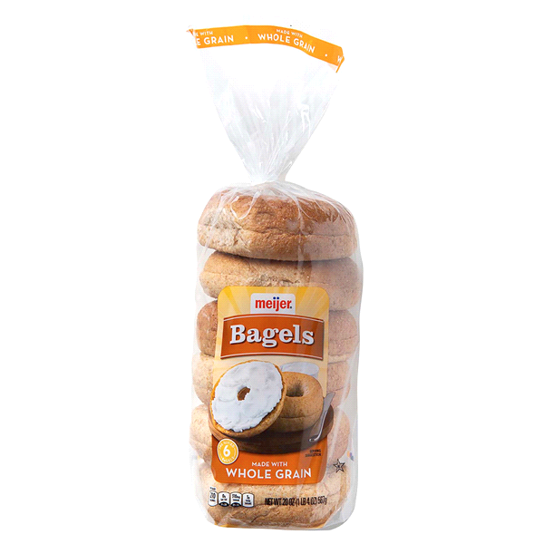 slide 1 of 6, Meijer Whole Grain Bagels, 6 ct