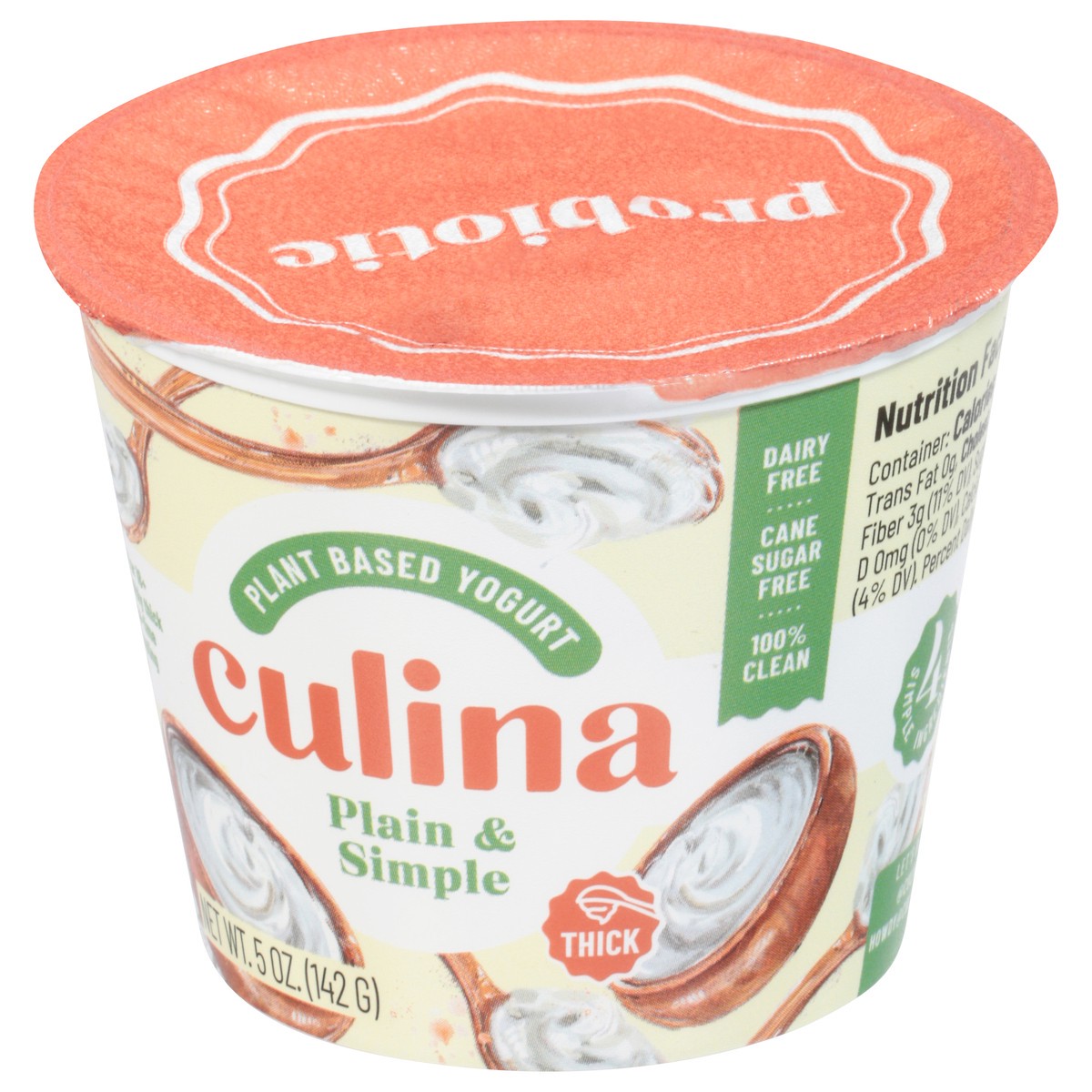 slide 6 of 11, Culina Plain & Simple Plant Based Coconut Yogurt, 5 oz