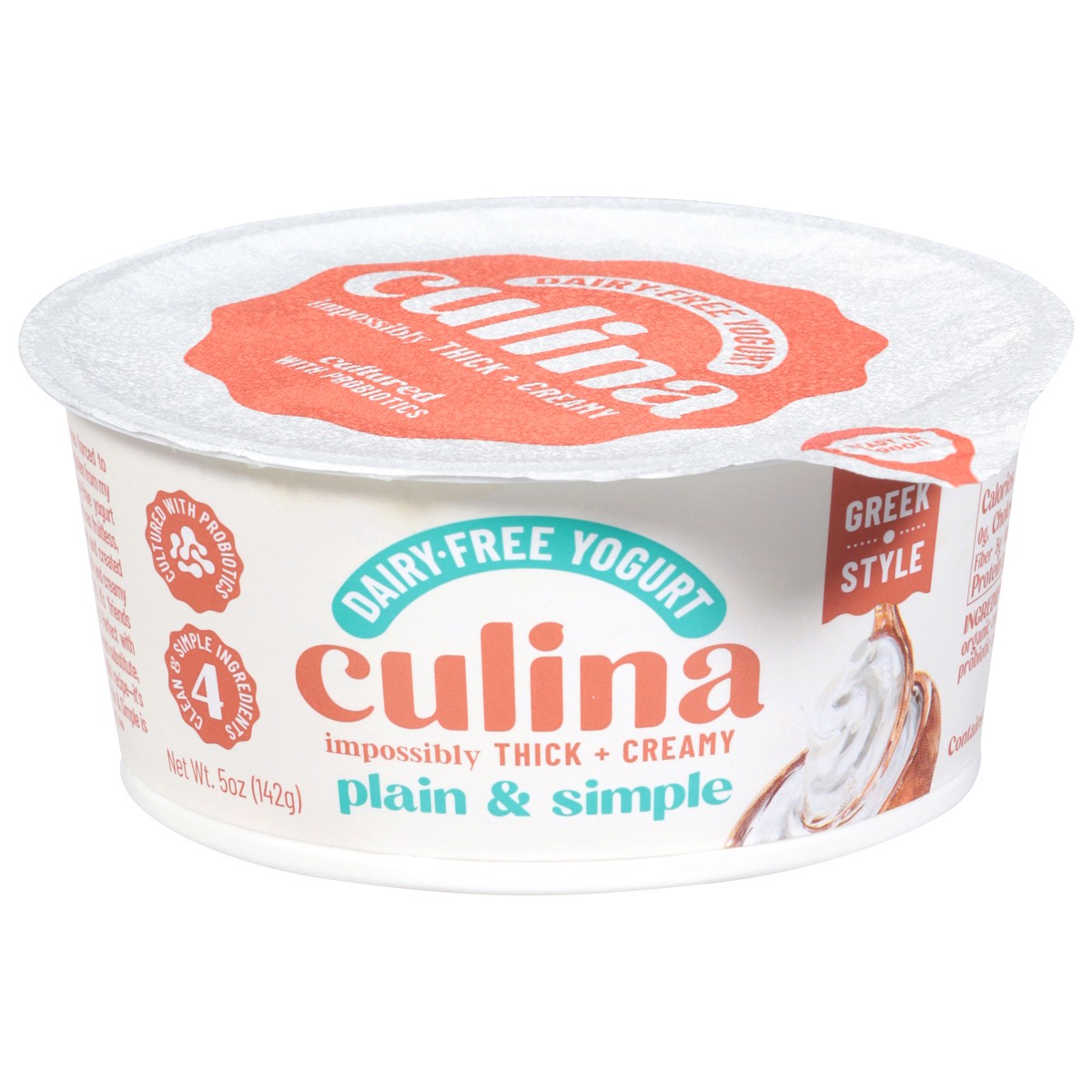 slide 1 of 11, Culina Dairy-Free Greek Style Plain & Simple Yogurt 5 oz, 5 oz