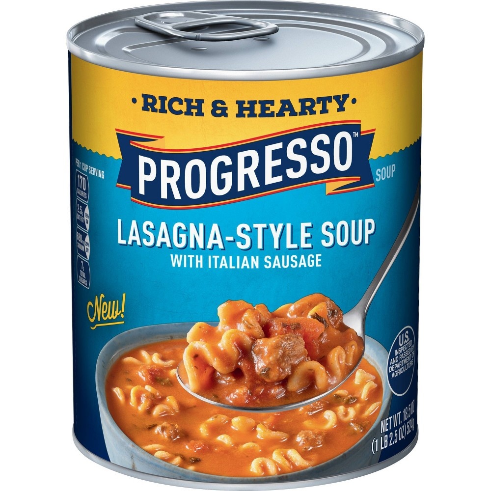 slide 3 of 5, Progresso Rich & Hearty Lasagna-Style Soup with Italian Sausage - 18.5oz, 