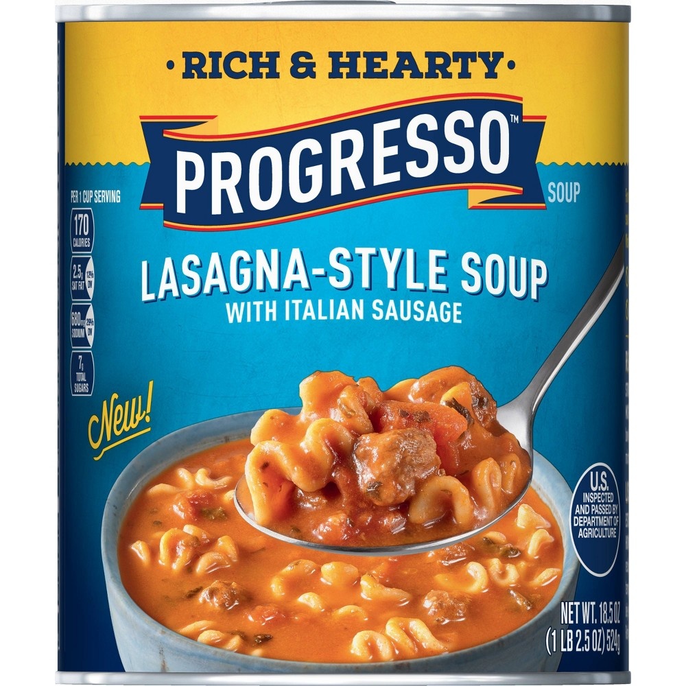 slide 4 of 5, Progresso Rich & Hearty Lasagna-Style Soup with Italian Sausage - 18.5oz, 