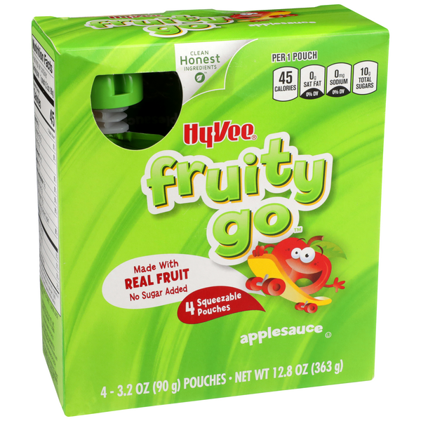 slide 1 of 1, Hy-vee Fruity Go, Applesauce, 4 ct; 3.2 oz