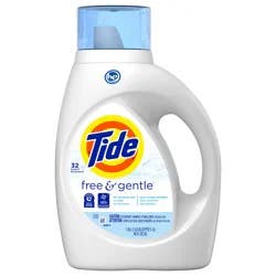 Tide Free & Gentle Liquid Laundry Detergent, 32 loads 46 fl oz, HE Compatible