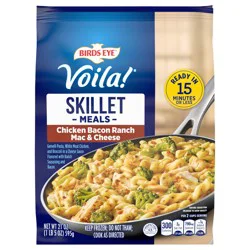 Birds Eye Voila! Chicken Bacon Ranch Mac & Cheese Skillet Meal, Frozen Meal, 21 oz. Bag