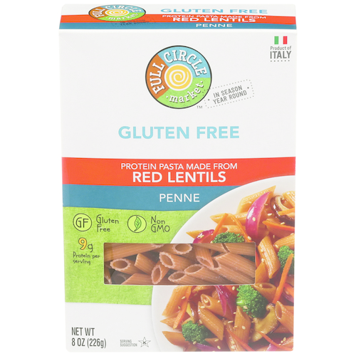slide 1 of 1, Full Circle Market Gluten Free Red Lentils Penne 8 oz, 8 oz