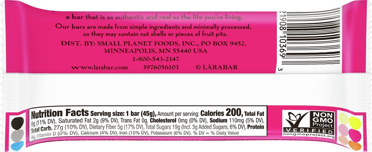 slide 5 of 9, LÄRABAR Strawberry Chocolate Chip Fruit & Nut Bar 1.6 oz, 1.6 oz