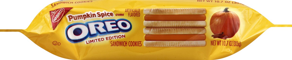 slide 6 of 6, Oreo Pumpkin Spice Sandwich Cookies, 1 package (10.7oz), 0.7 lb