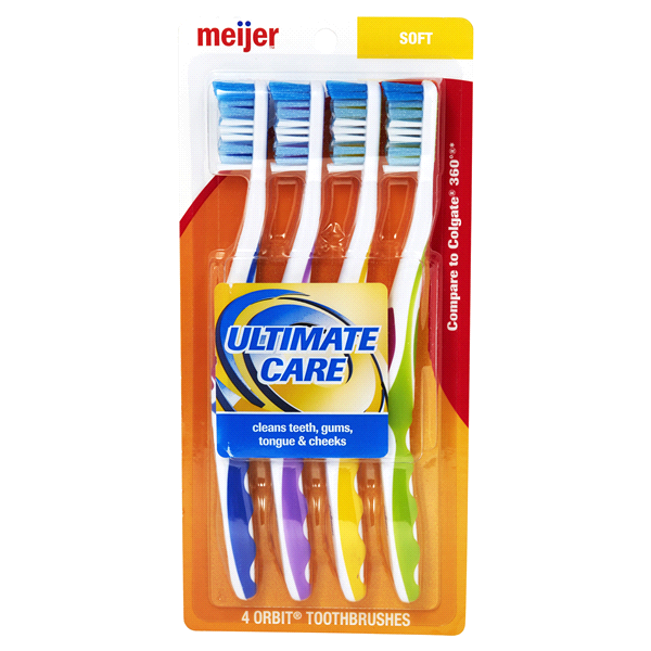slide 1 of 1, Meijer Orbit Soft toothbrush, 4 ct