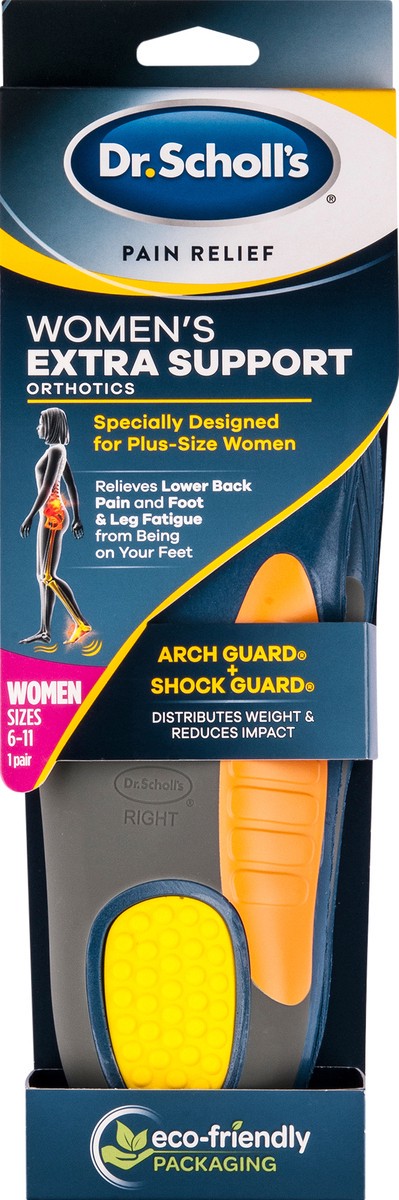 slide 4 of 6, Dr. Scholl's  Extra Support Insoles for Women, Size 6-11, 1 Pair, Trim to Fit Inserts, 2 ct