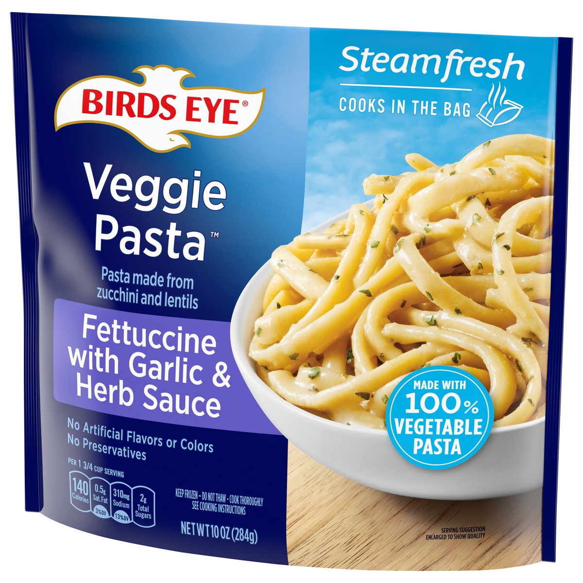 slide 4 of 8, Birds Eye Veggie Pasta Fettucine with Garlic and Herb Sauce, Frozen, 10 oz., 10 oz