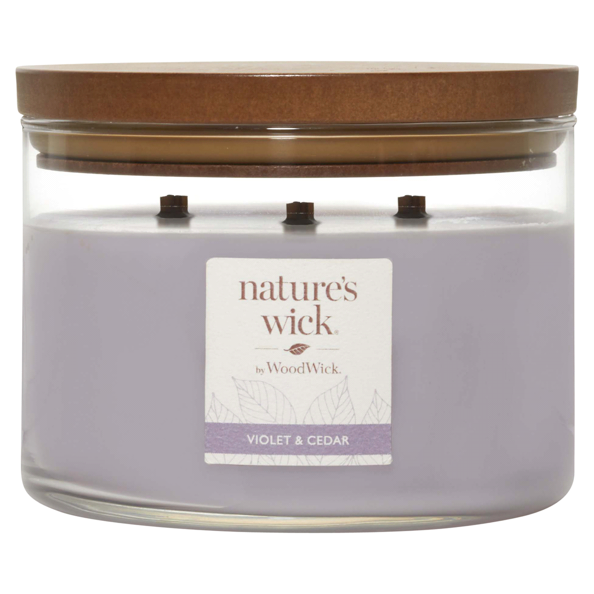 slide 1 of 1, Woodwick Nature's Wick Violet And Cedar Jar Candle - Purple, 18 oz