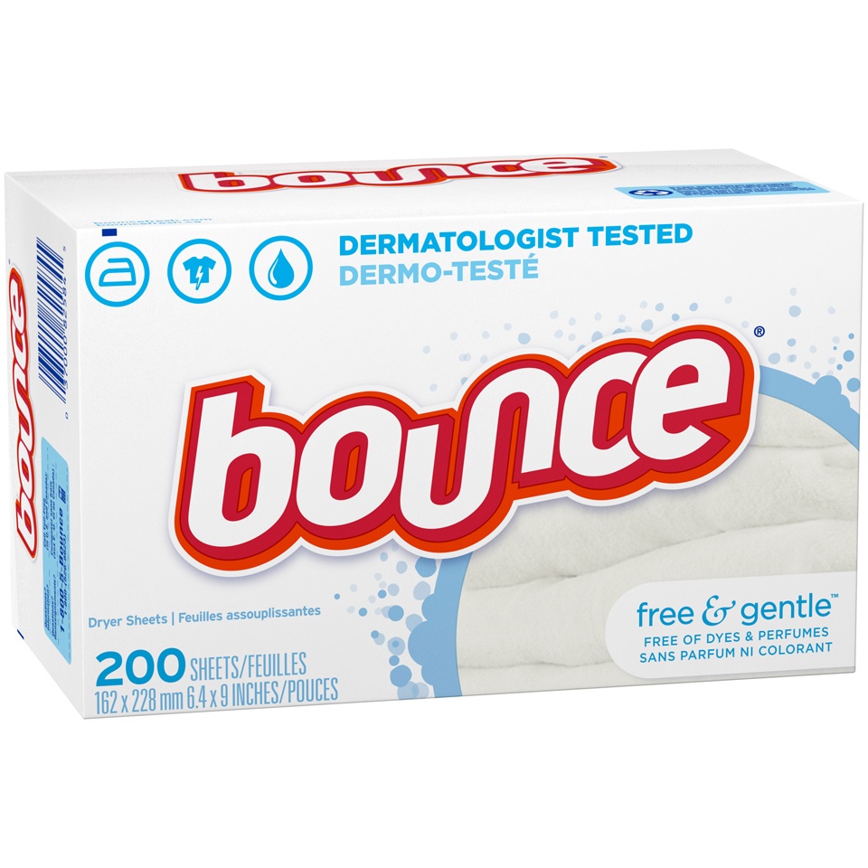 slide 2 of 2, Bounce Free & Gentle Fabric Softener Sheets, 200 ct