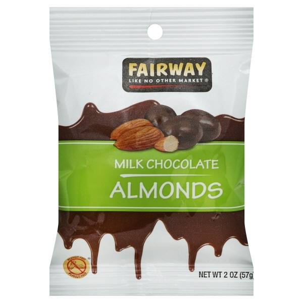 slide 1 of 1, Fairway Grab & Go Milk Chocolate Almonds, 2 oz