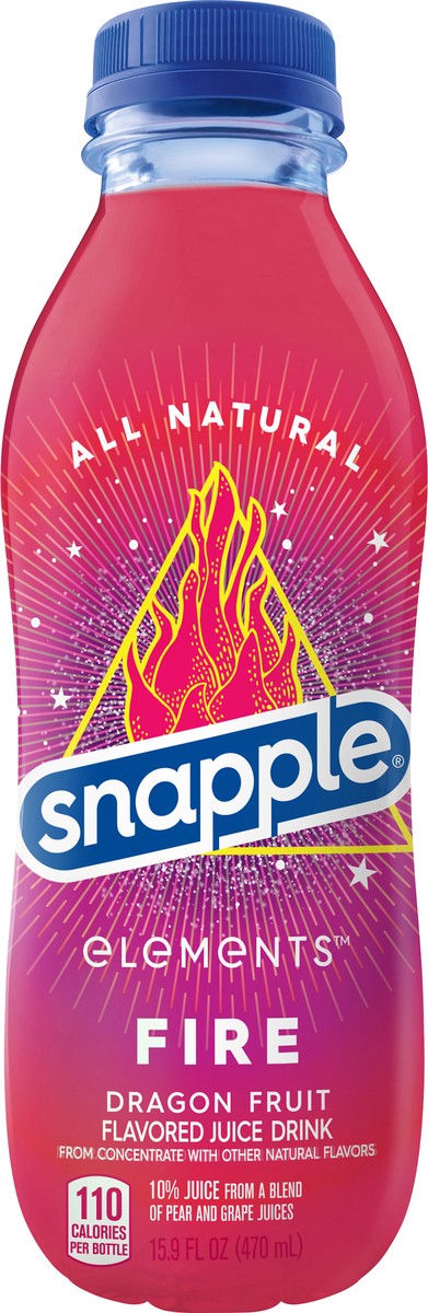 slide 1 of 1, Snapple Elements Fire Dragon Fruit Juice Drink 15.9 fl oz, 15.9 fl oz