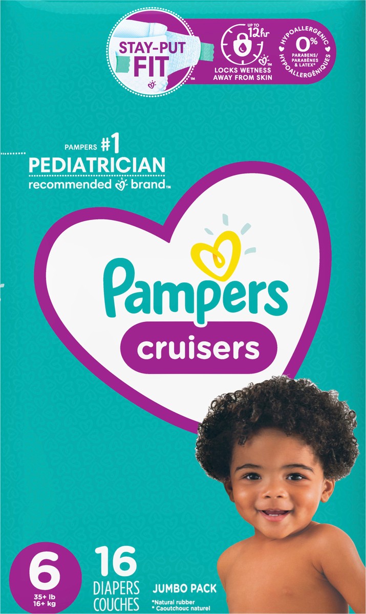 slide 4 of 4, Pampers Cruisers Diapers Size 6 16Count, 16 ct