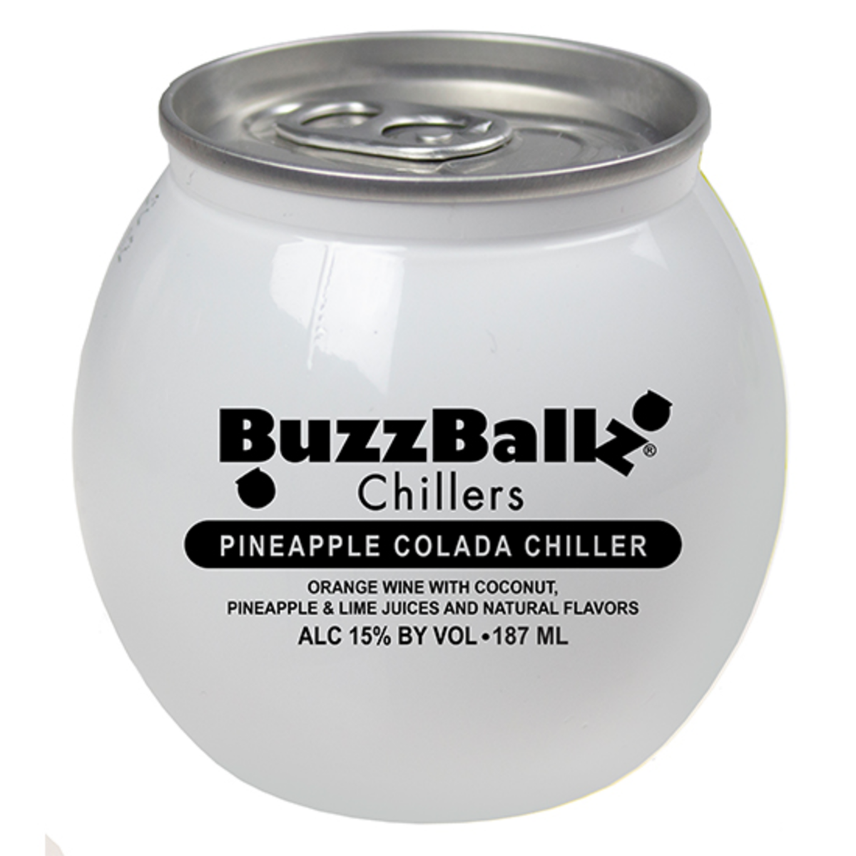 slide 1 of 7, Buzzballz Chillers Pineapple Colada Chiller Orange Texas Wine Based Cocktail, 187 ml