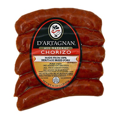 slide 1 of 5, D'Artagnan All Natural Chorizo Pork Sausage, 16 oz