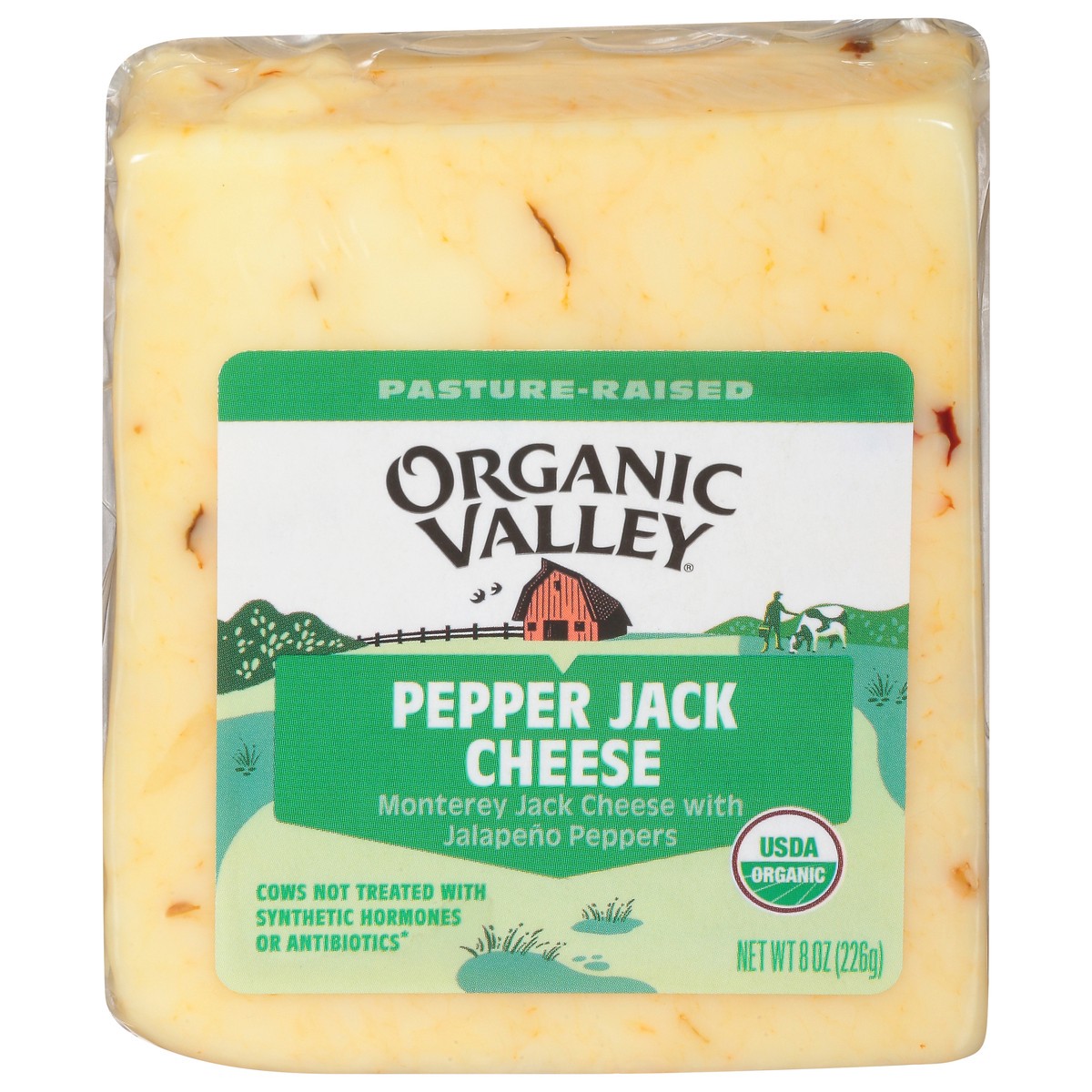 slide 1 of 9, Organic Valley Pepper Jack Organic Cheese, 8 oz