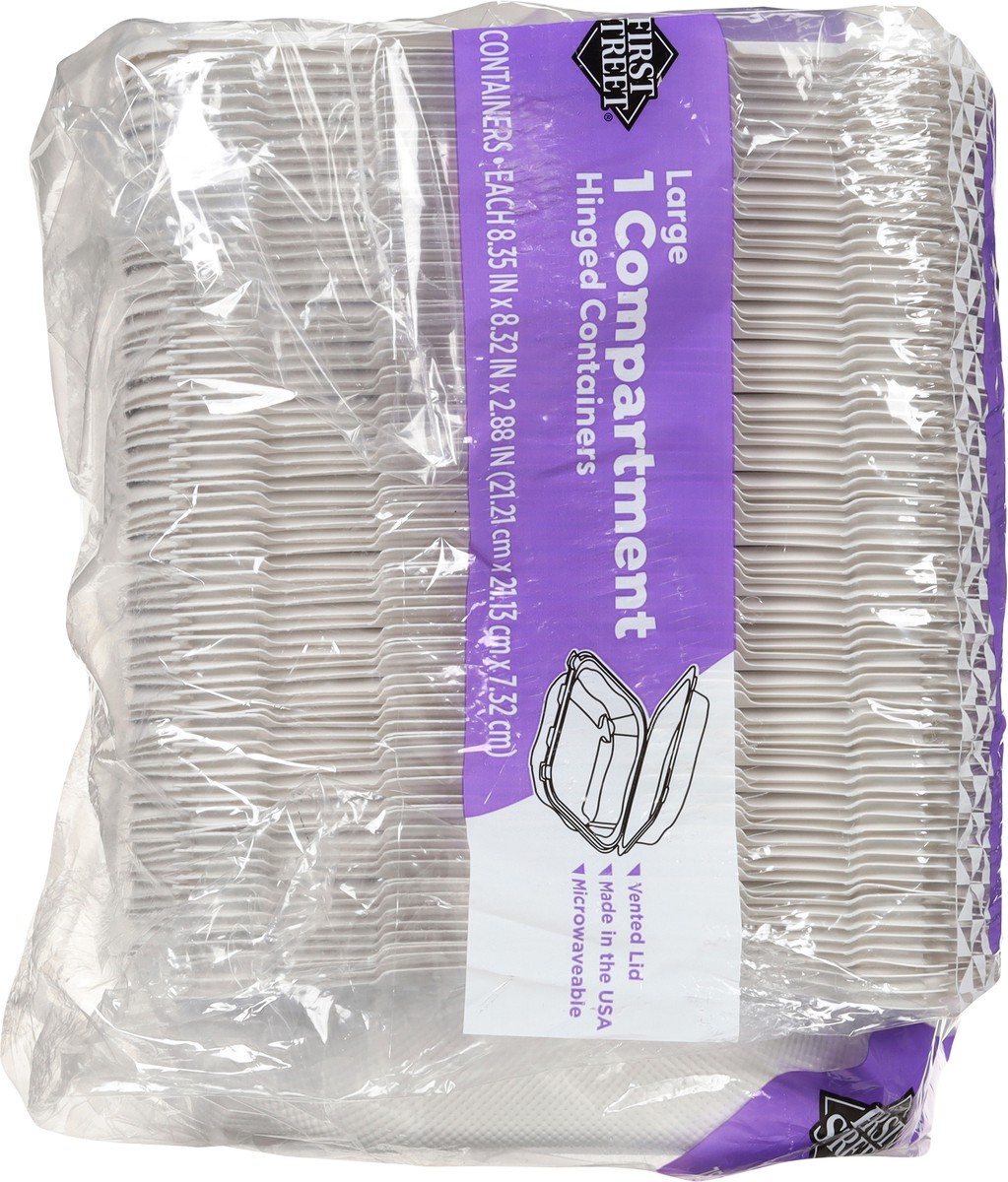 slide 10 of 10, First Street 8x8 1-Compartment Hinged Containers, 75 ct