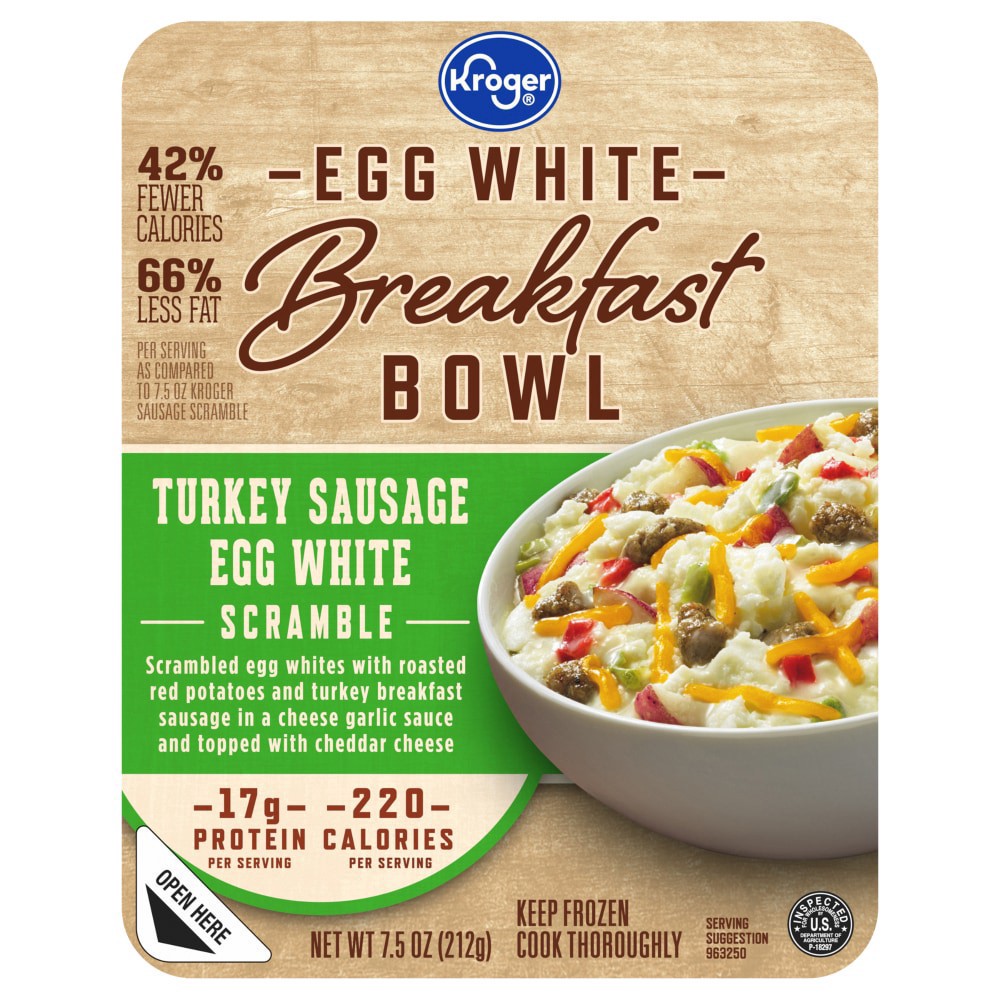 slide 3 of 4, Kroger® Turkey Sausage Scramble Egg White Breakfast Bowl, 7.5 oz