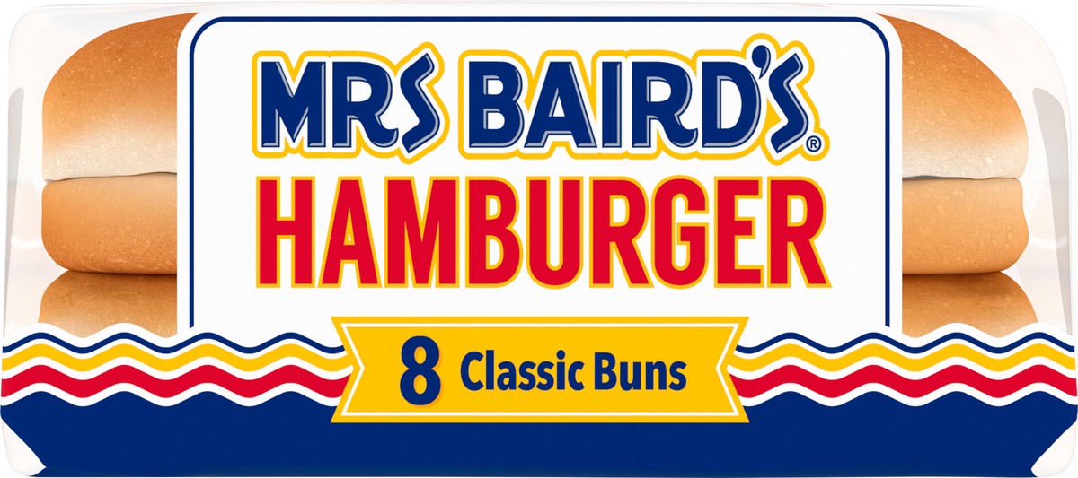 slide 2 of 9, Mrs. Baird's White Hamburger Buns, 8 count, Hamburger Buns, 12 oz Bag, 8 ct