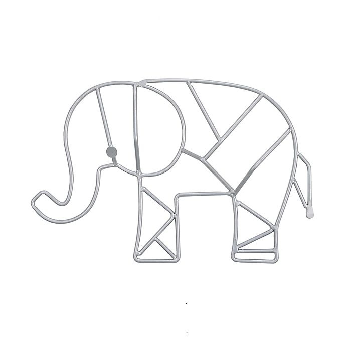 slide 1 of 3, NoJo Elephant-Shaped Wire Nursery Wall Art - Grey, 1 ct