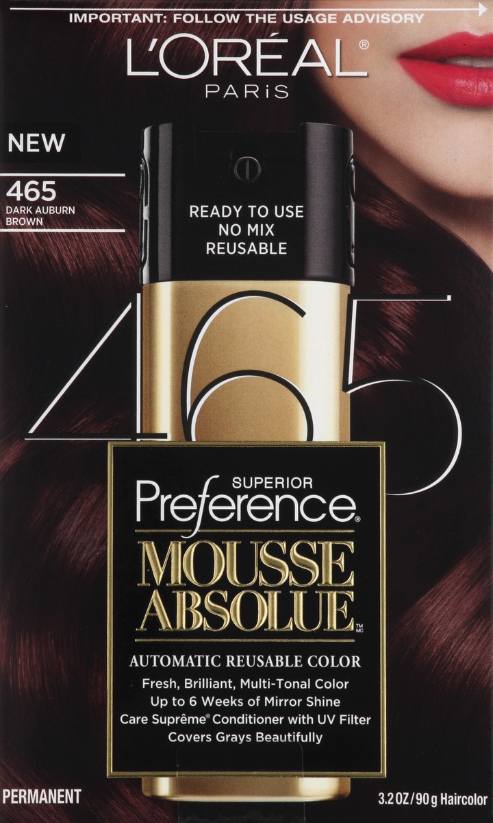 slide 4 of 5, L'Oréal Paris Superior Preference Mousse Absolue Hair Color - 465 Dark Auburn Brown, 1 ct