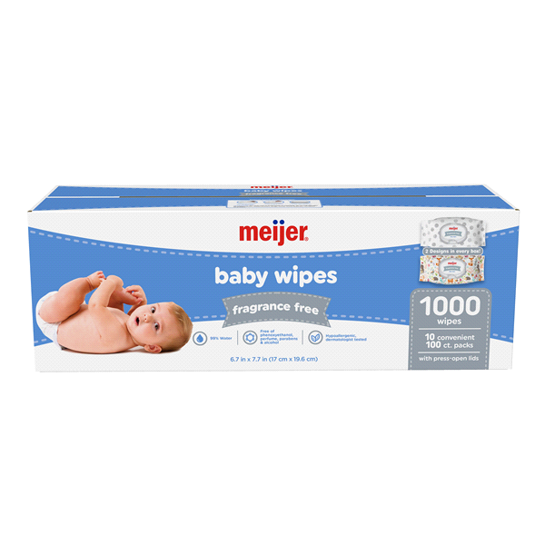 slide 1 of 5, Meijer Baby Wipes, Fragrance Free, Soft Pack, 1000 ct