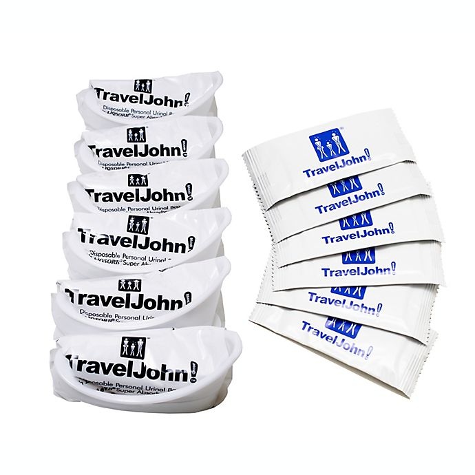 slide 2 of 2, TravelJohn Resealable Disposable Urinal, 6 ct